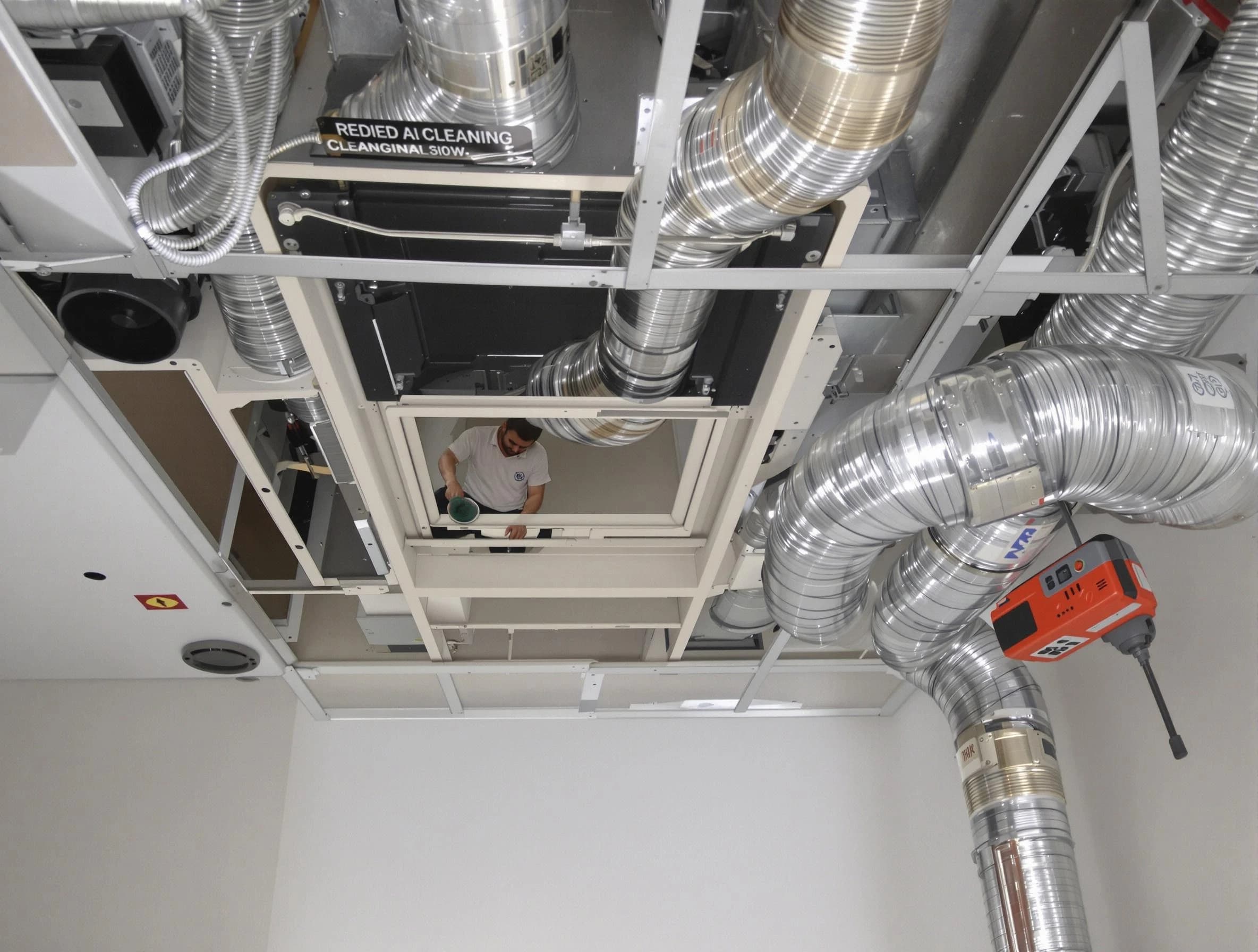 Newport Beach Air Duct Cleaning technician performing detailed central duct system cleaning in Newport Beach