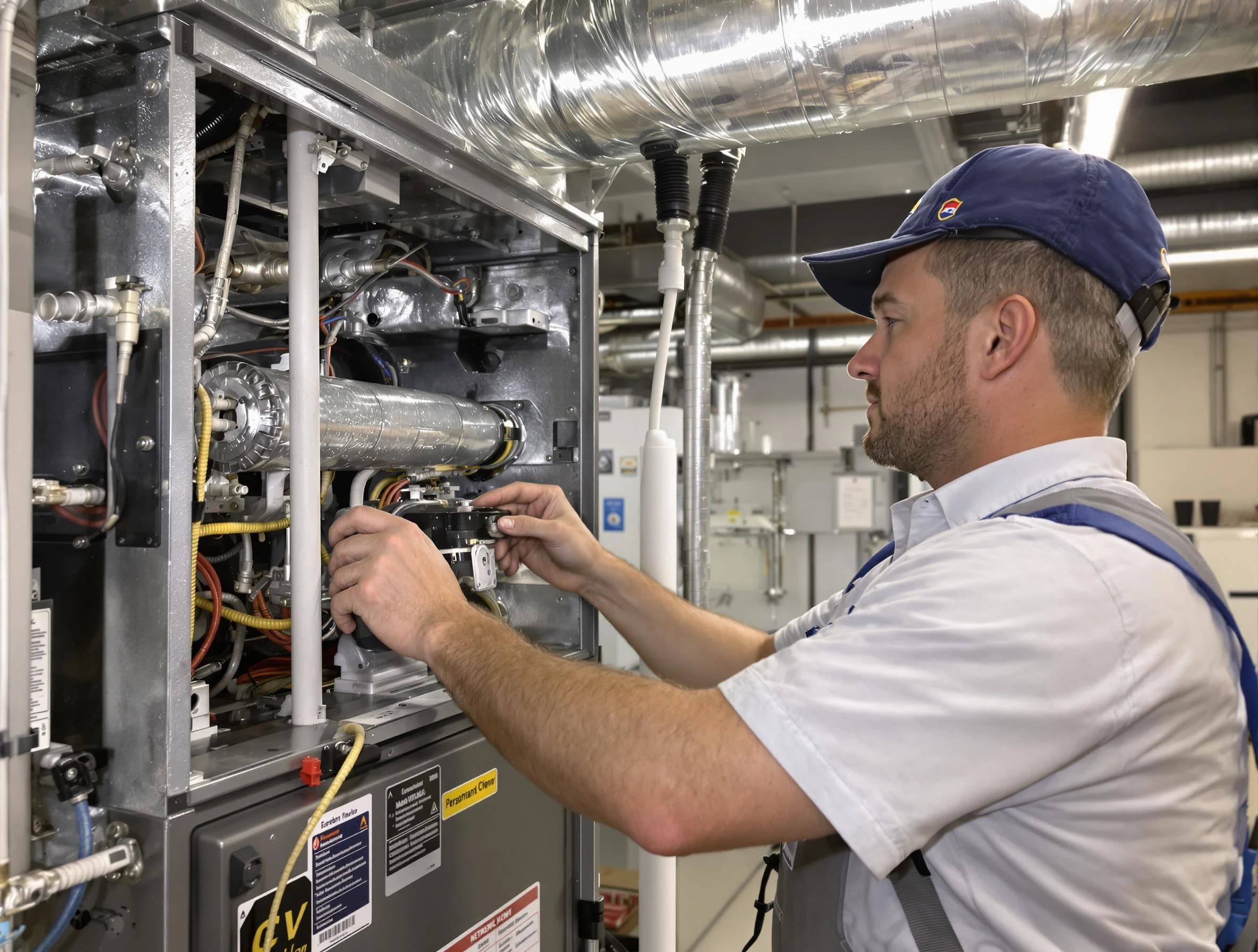 Newport Beach Air Duct Cleaning specialist performing thorough furnace duct cleaning to improve heating efficiency in Newport Beach