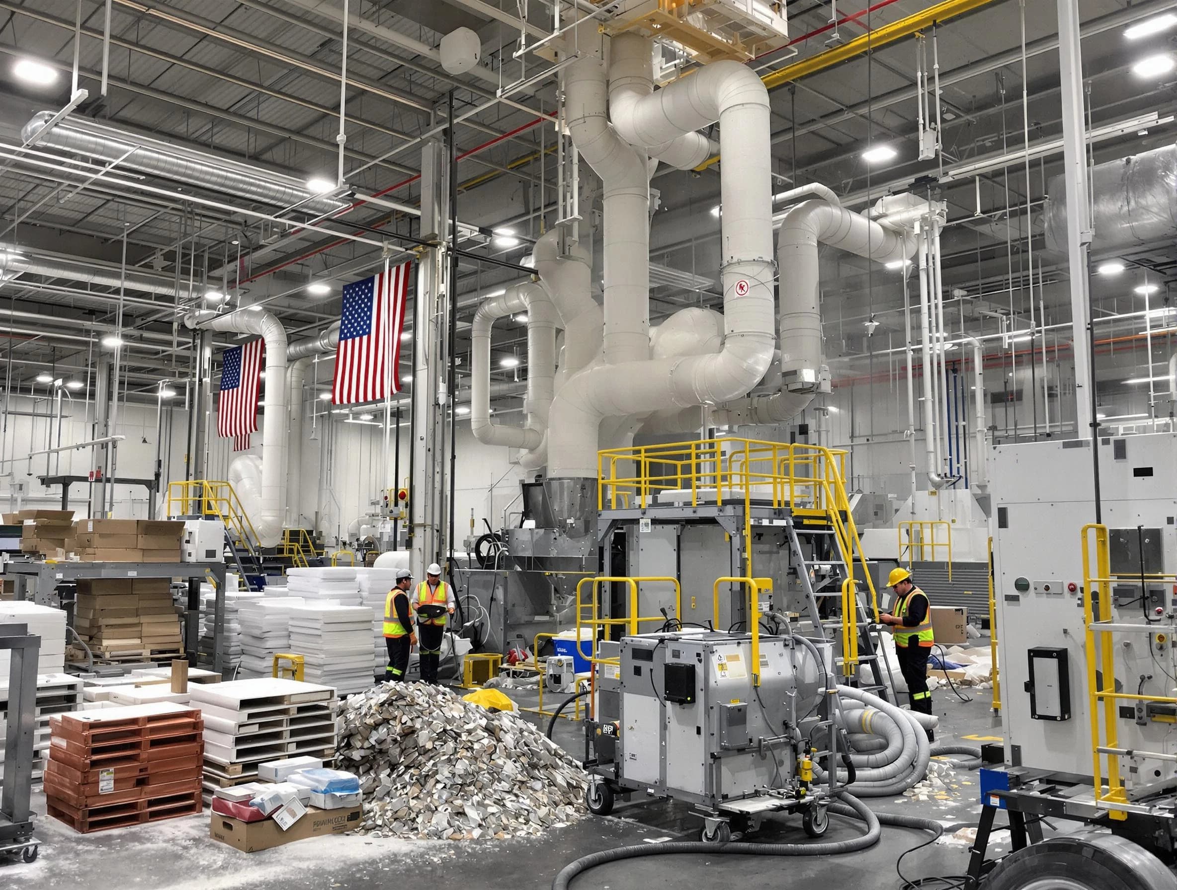 Newport Beach Air Duct Cleaning team performing large-scale industrial duct cleaning at a commercial facility in Newport Beach